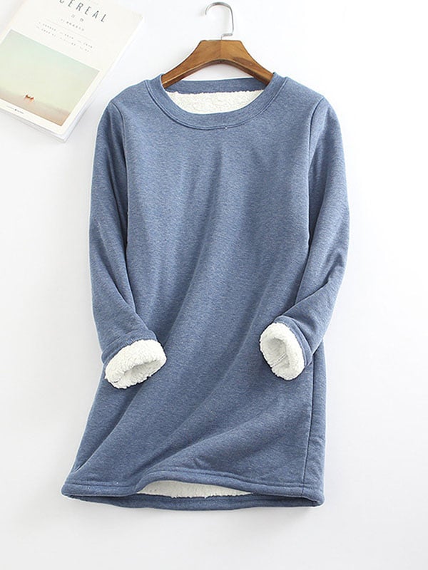 ❄Get ready for the cold season❄Women‘s NEW Casual Cotton Round Neck Solid Sweatshirt (S-5XL)🙋‍♀️