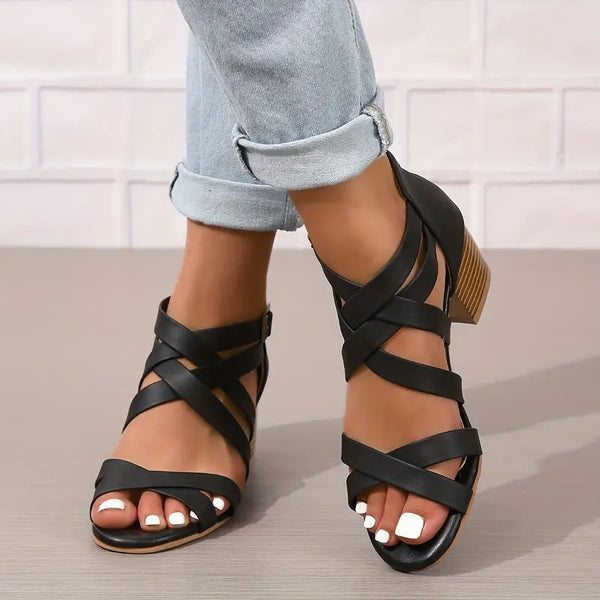 🔥Last Day Promotion 50% OFF - Women's Retro Stacked Heeled Orthopedic Sandals