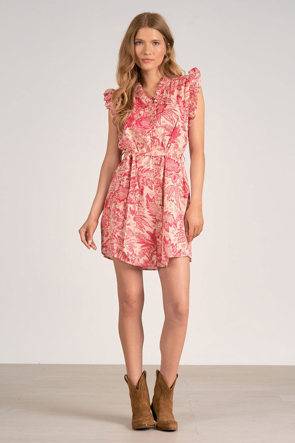 Tropic Floral Ruffle Dress