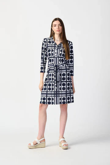 Geo Dreams Belted Dress