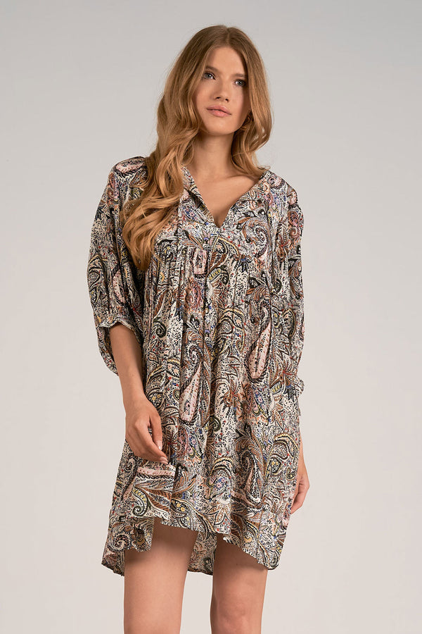 Paisley V-Neck Dress