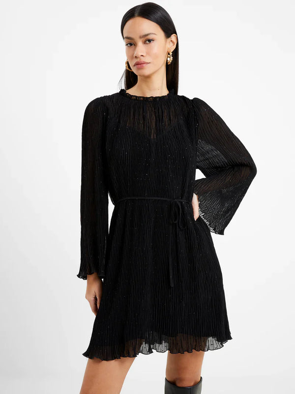 Callie Pleated Lurex Dress